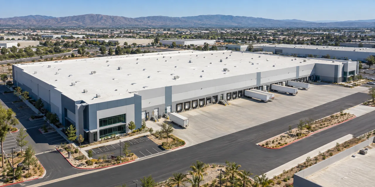Warehouse exterior illustration for Los Angeles